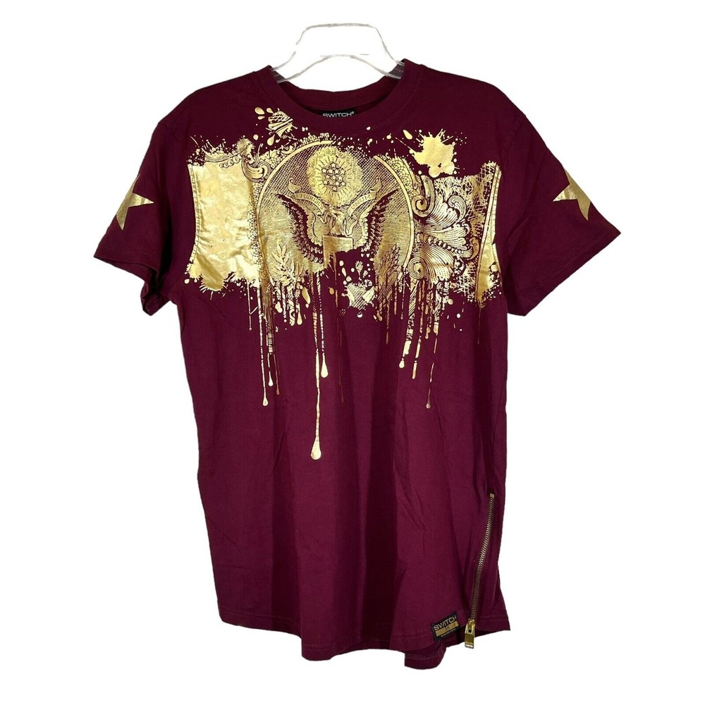 Switch Remarkable Graphic T-Shirt Cotton Metallic Gold Eagle Short Sleeve Small